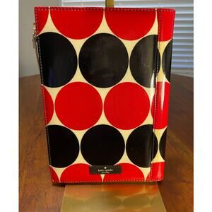 Preloved Kate Spade Red and Black Notebook with Circle Patterns